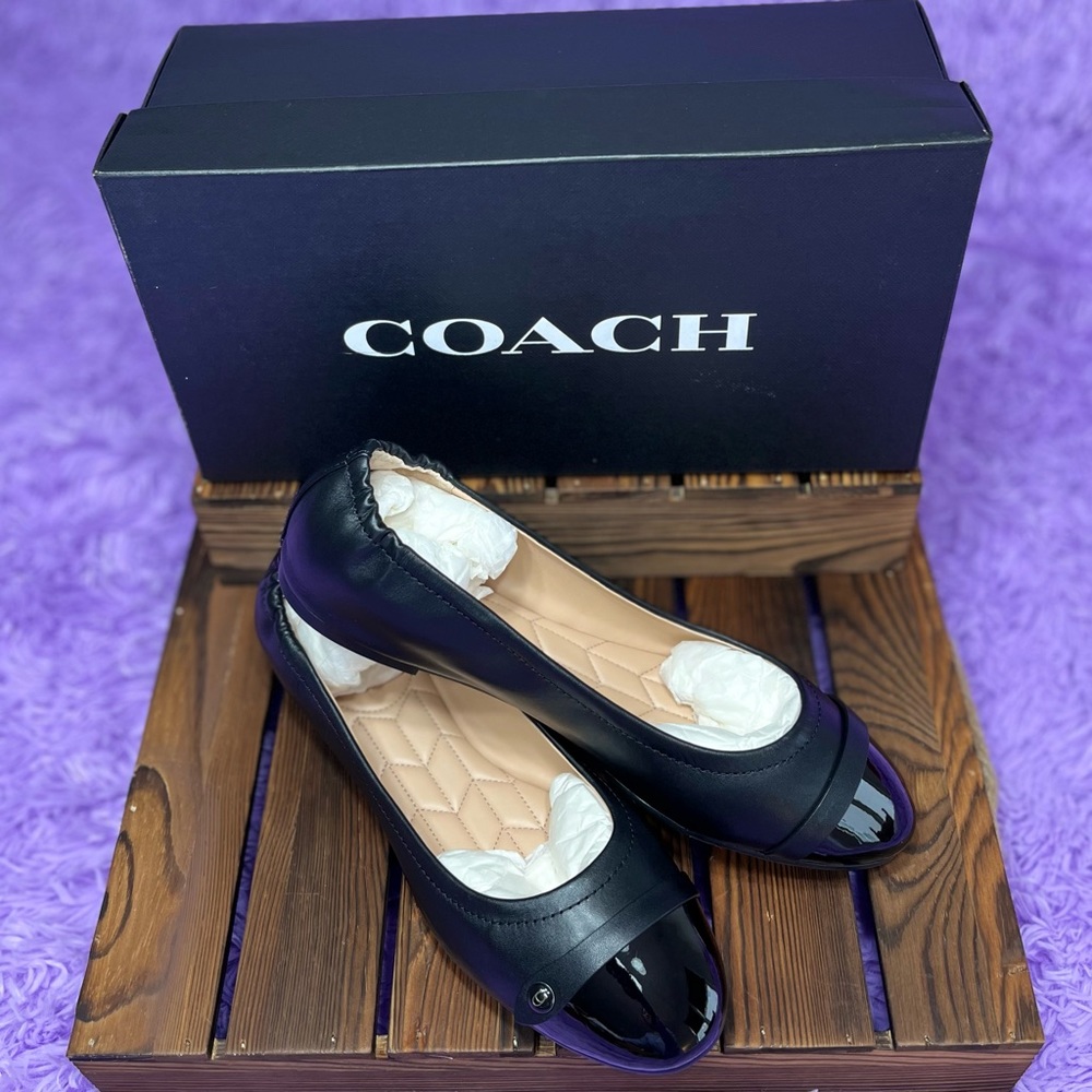 ๐SOLD๐ COACH Women's Brandi Ballet Flats Shoes Black, Size 9 - Picture 10 of 10